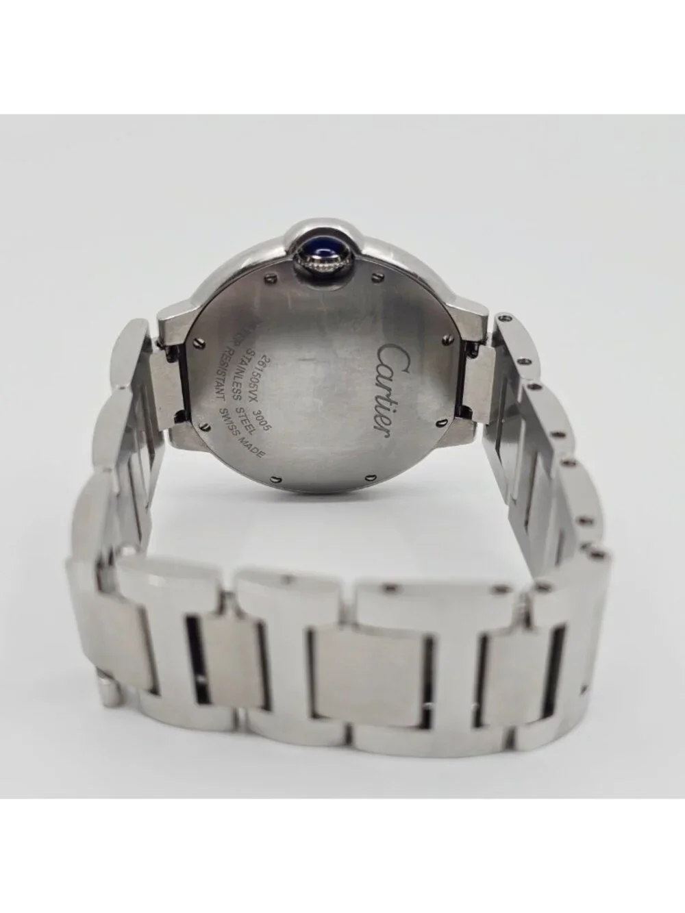 Cartier Ballon Bleu Roman Numeral 36mm Quartz Stainless Steel Wrist Watch 3005